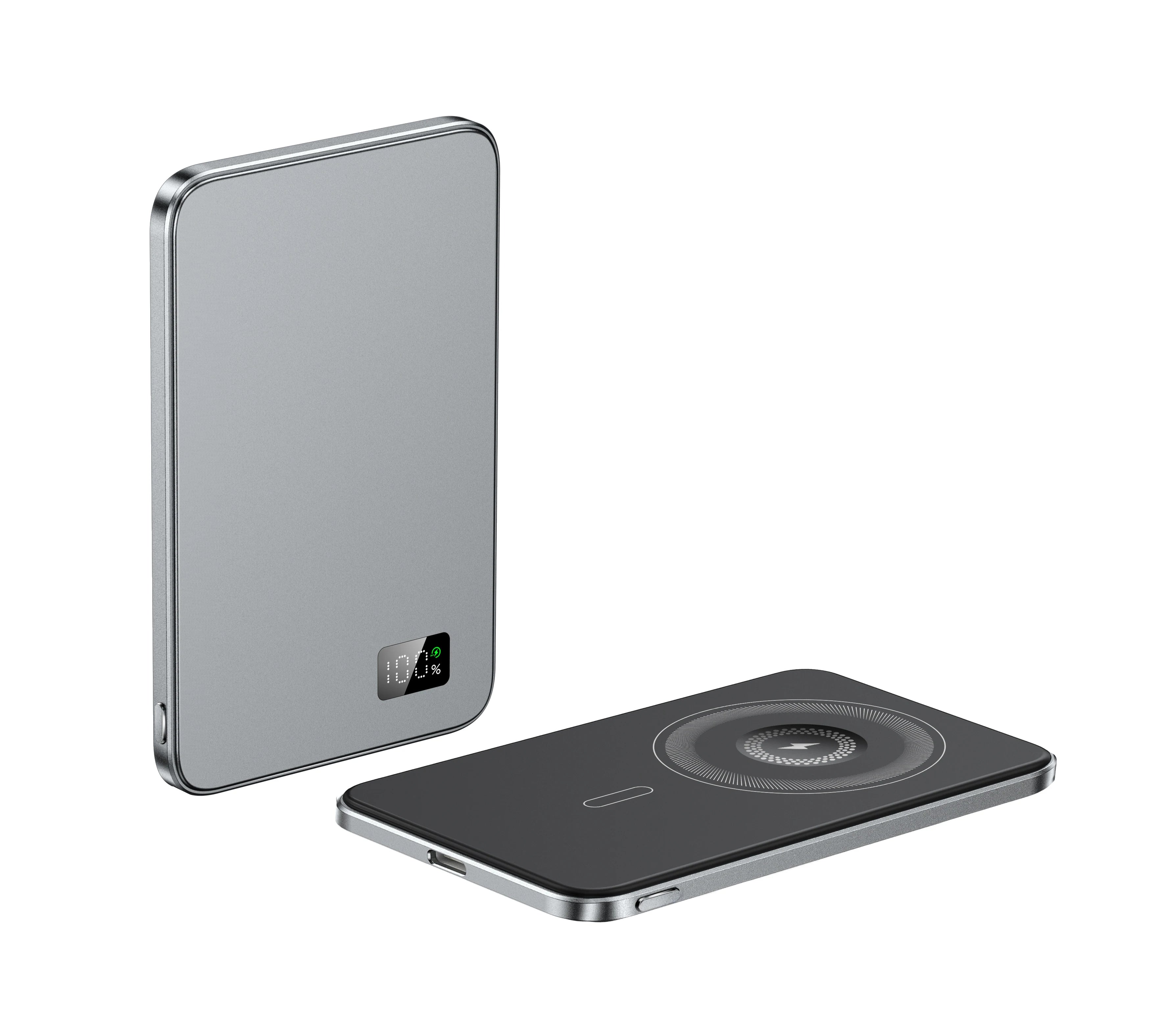 Ultra thin Alloy Powerbank Magnetic Power Bank Wireless Fast Charger For Magsafe