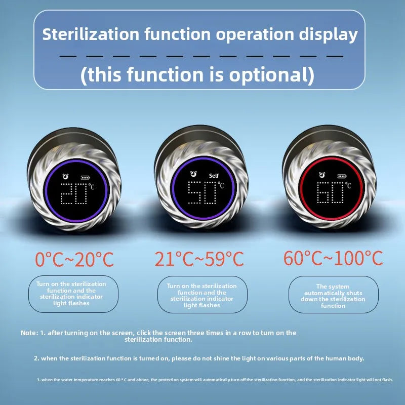 UV Sterilization Smart Water Bottle with display
